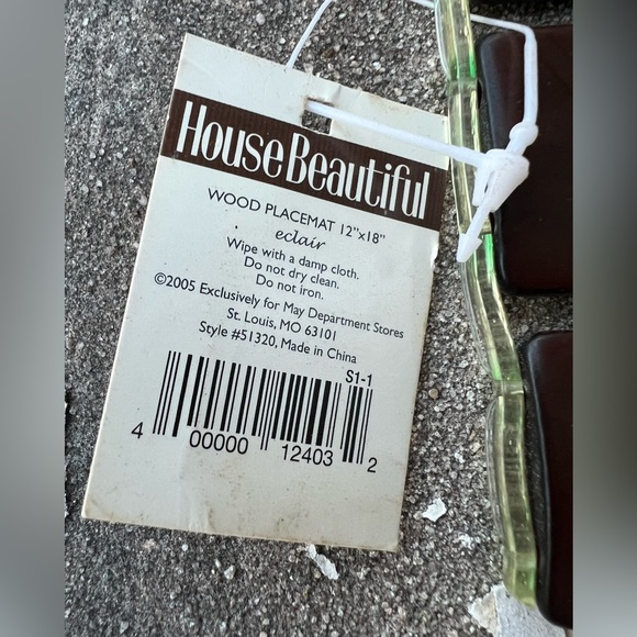 VTG Tile Block Wood Placemat Set Of 4 Dining Room Decor 12" X 18" ECLAIR Quality - Picture 2 of 5